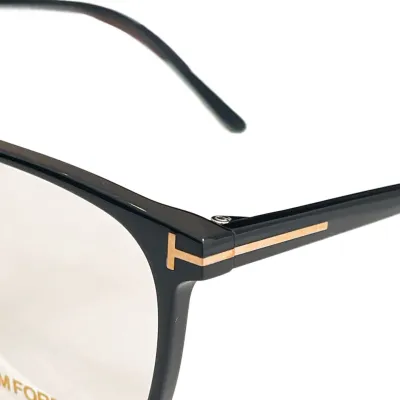 Tom Ford square frame glasses black gold/leopard/tawny/grey/blue/green color transparent lens Size 57口19-145