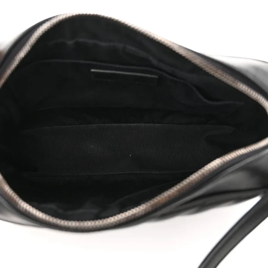 Saint Laurent Medium Lou Camera Bag Black Monogram Calfskin Matelasse Leather Silver Hardware