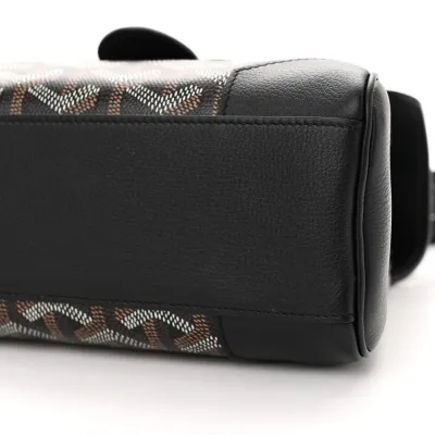 Goyard Mini Saigon Black Goyardine Canvas Silver Hardware