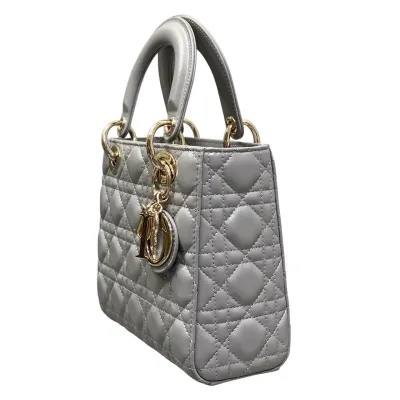 Dior Small My ABCDior Lady Dior Grey/Biscuit/Purple/Pink/Pale Blue/Stone Grey Cannage Lambskin Leather Gold Hardware