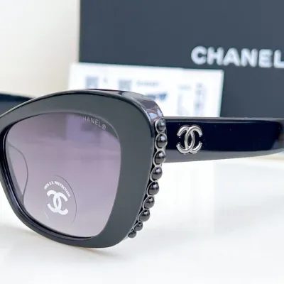 CHANEL glasses black silver color size 56口16-140