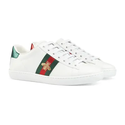 Gucci Ace series white sneakers woven fabric women's sports shoes