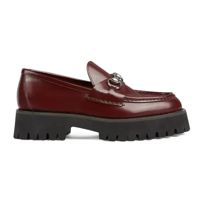 Gucci red thick soled loafers