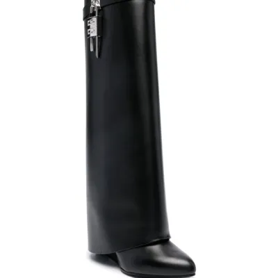 GIVENCHY Black leather knee-high boots