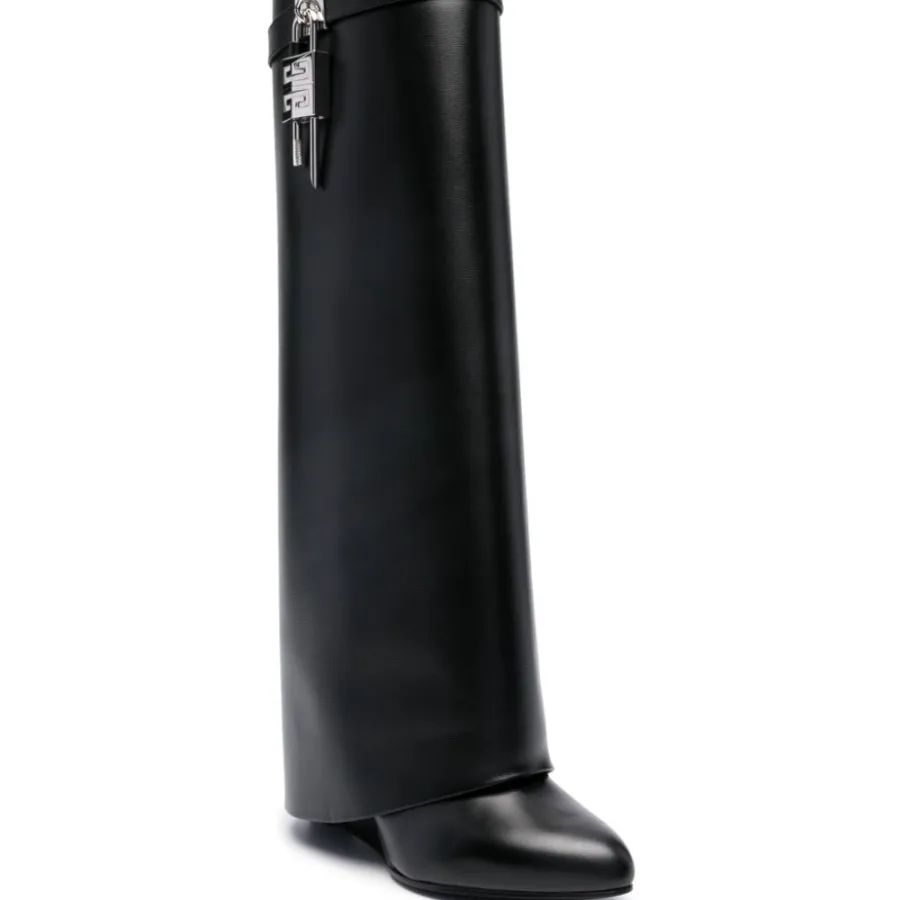GIVENCHY Black leather knee-high boots