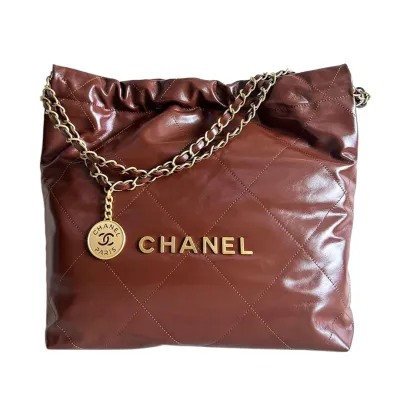 Chanel 22bags Brown Earth Color / Apricot Color Shoulder Bags