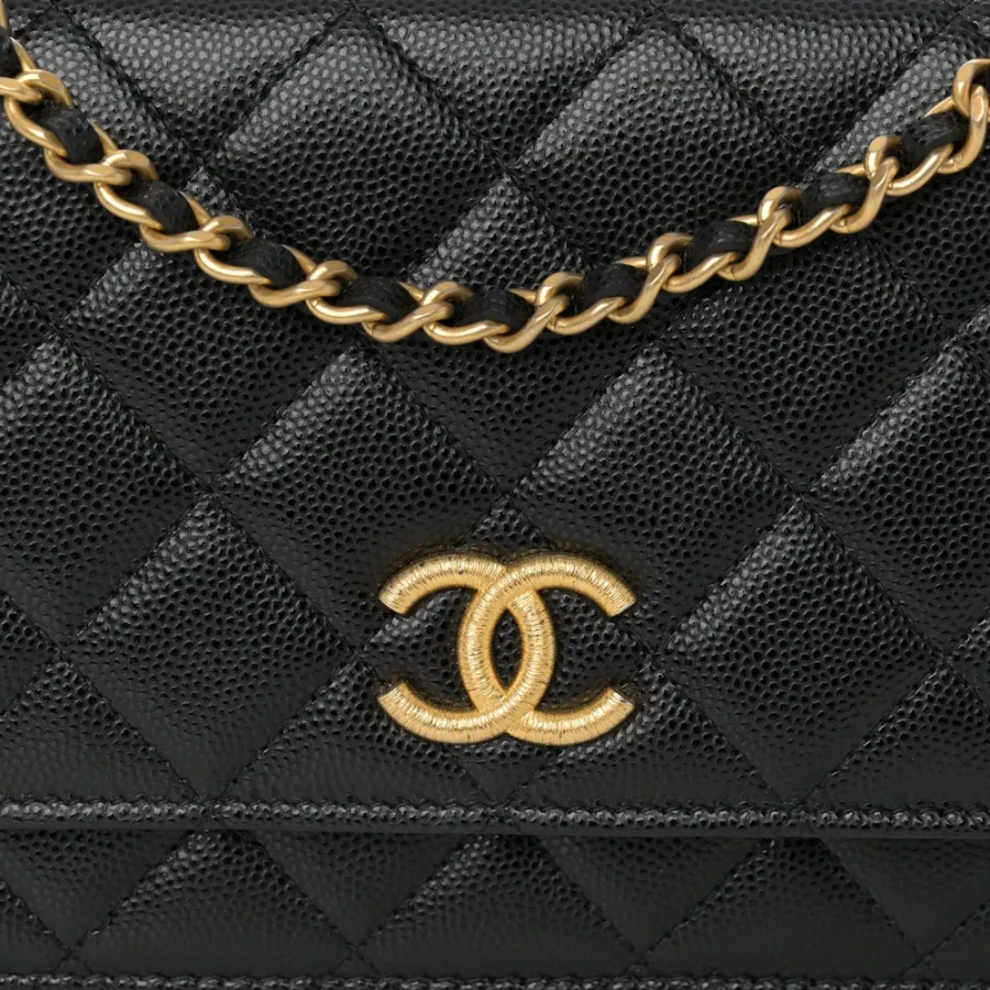 Shop Chanel WOC - Black Quilted Caviar Leather