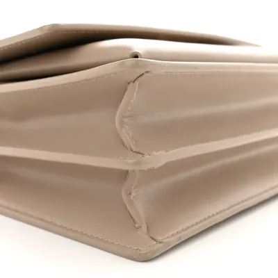 Saint Laurent Medium Sunset Dark Beige Monogram Calfskin Leather Aged Gold Hardware