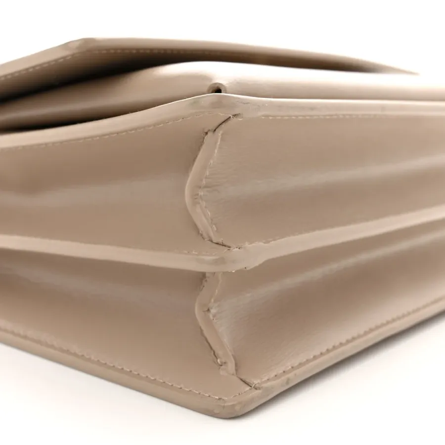 Saint Laurent Medium Sunset Dark Beige Monogram Calfskin Leather Aged Gold Hardware