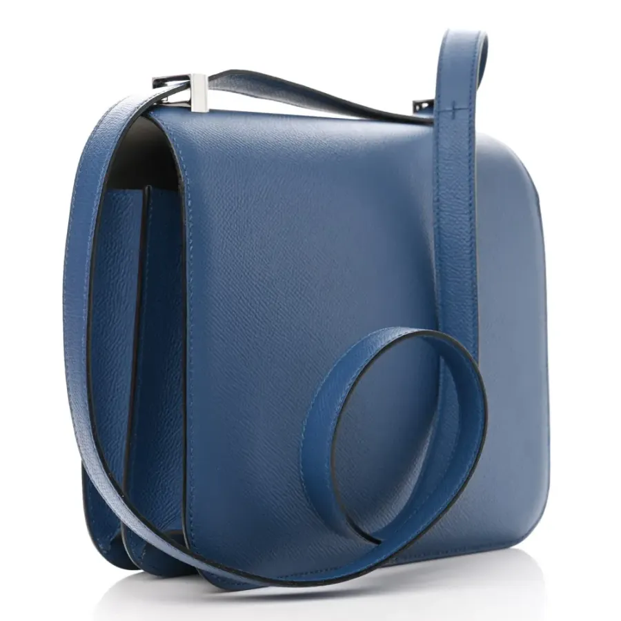 Hermès Constance Verso 24 Bleu Agate / Gris Mouette Epsom Leather Palladium Silver Hardware