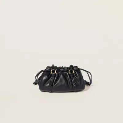 Miu Miu Joie Nappa Quilted Lambskin Leather Black Shoulder Bags