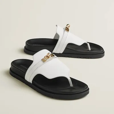 HERMES Empire white Slippers