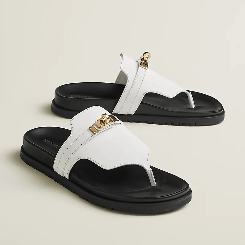 HERMES Empire white Slippers