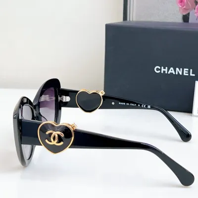 CHANEL glasses black gold color size 55-19-140