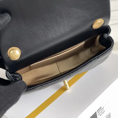 Chanel Double pearl CF chain bag 17/20.5cm White/Black Crossbody Bags