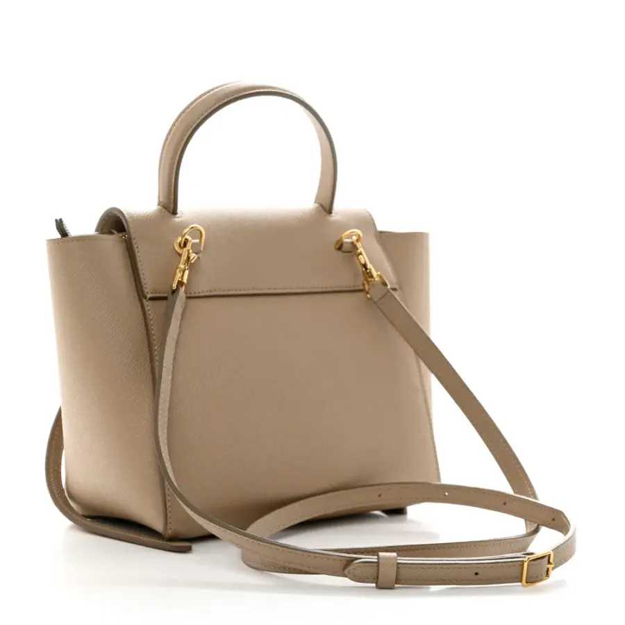 Celine Nano Belt Bag Light Taupe Grained Calfskin Leather Gold Hardware