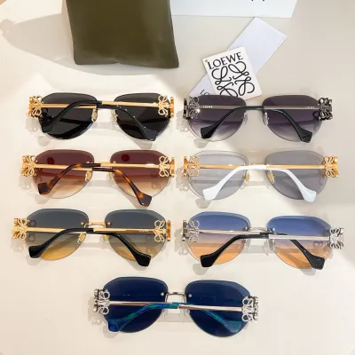 Loewe glasses blue orange/eggplant/blue/black/gradient green/gold white/rust color Size 141口0-142
