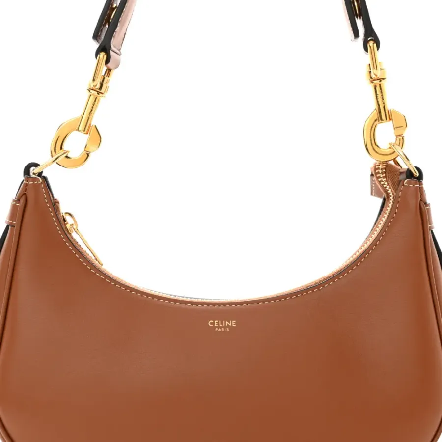 Celine Medium Strap Ava Shoulder Bag Tan Smooth Calfskin Leather Gold Hardware