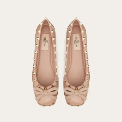VALENTINO Studded patent leather ballet flats