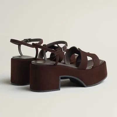 HERMES Jam Brown High Heels Sandal