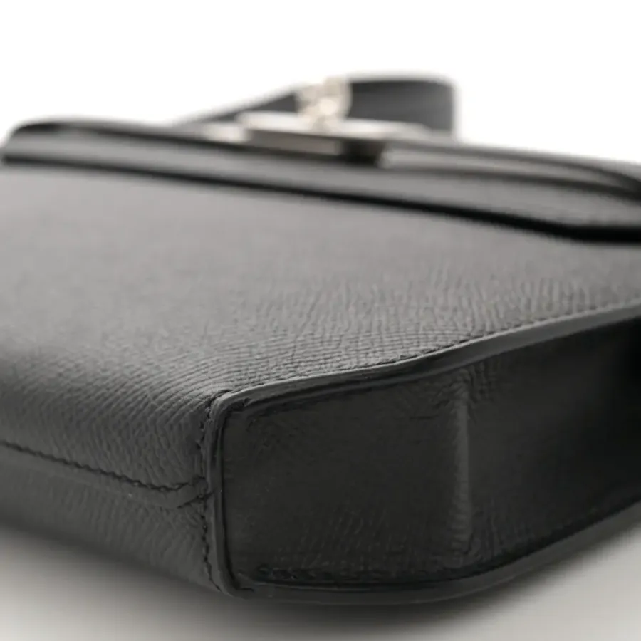 Hermès Kelly Dépêches 25 Pouch Black Epsom Leather Palladium Hardware