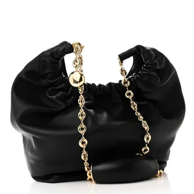 Loewe Squeeze Bag Mini Black Buttery Nappa Lambskin Leather Gold Hardware