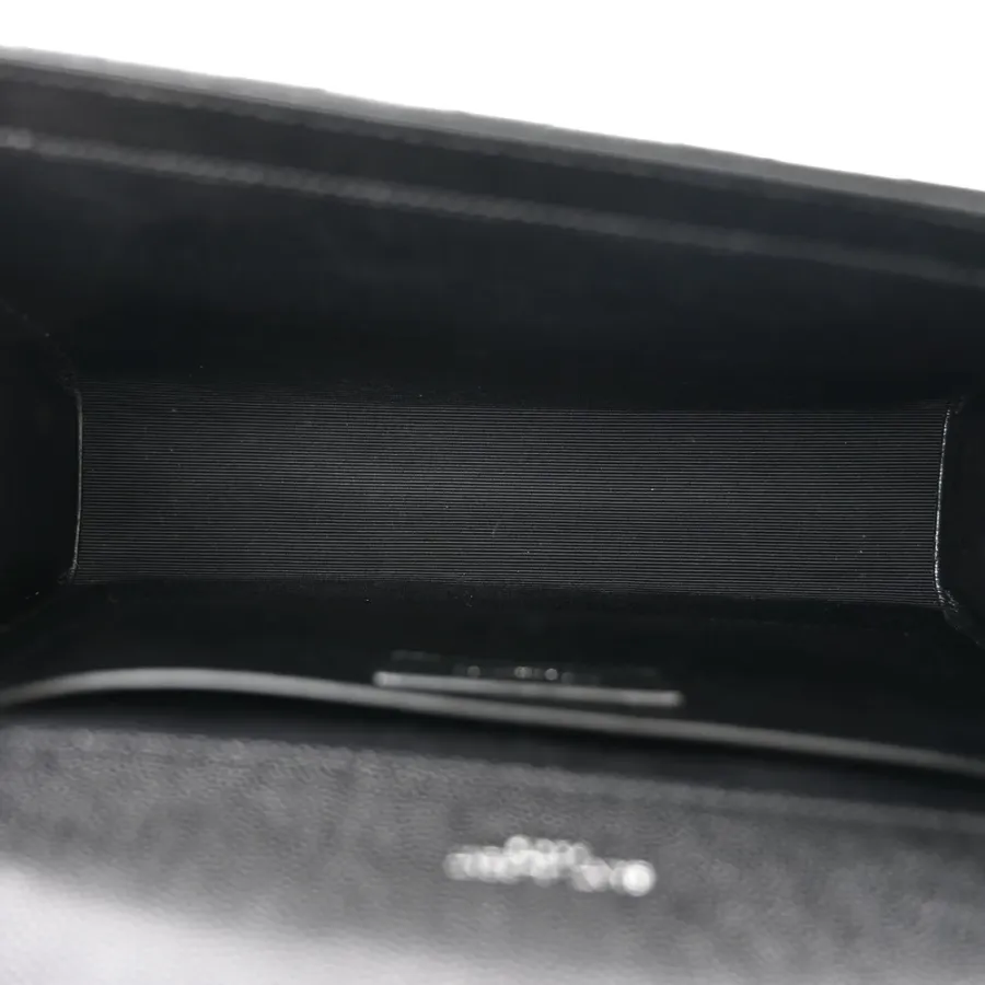 Saint Laurent Medium Satchel Black Triquilt Monogram Grain De Poudre Textured Mixed Matelasse Leather Silver Hardware