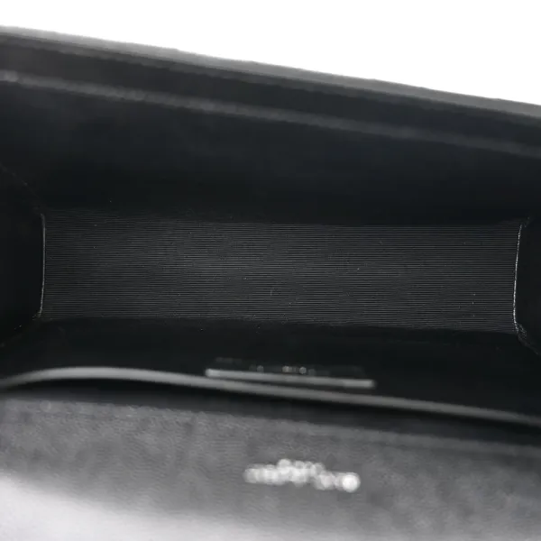 Saint Laurent Medium Satchel Black Triquilt Monogram Grain De Poudre Textured Mixed Matelasse Leather Silver Hardware - Image 7