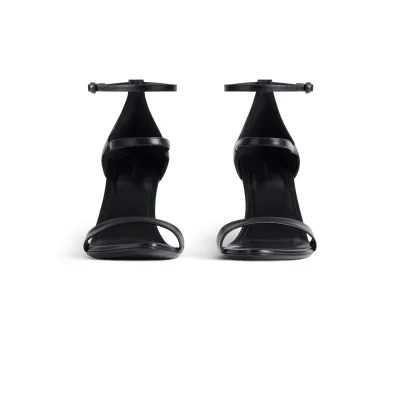 BALENCIAGA HONEY Black pointy 90mm sandals with thin heels