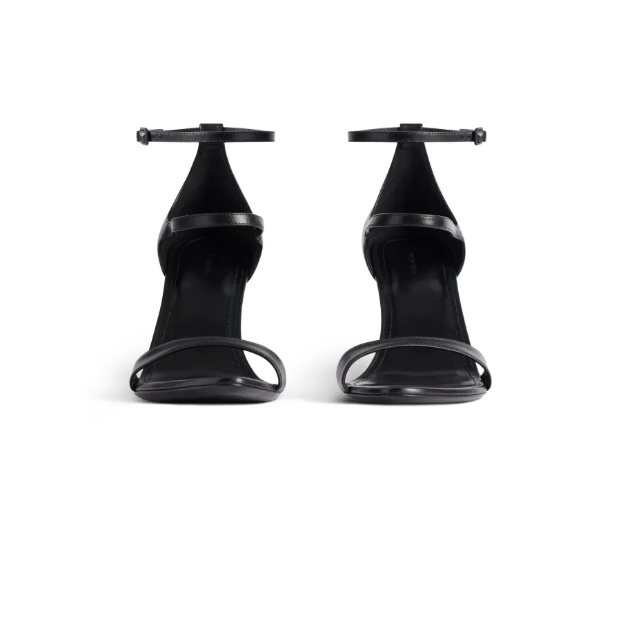 BALENCIAGA HONEY Black pointy 90mm sandals with thin heels