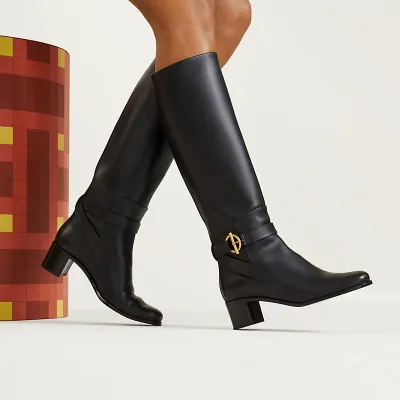 HERMES Justine Black Boots