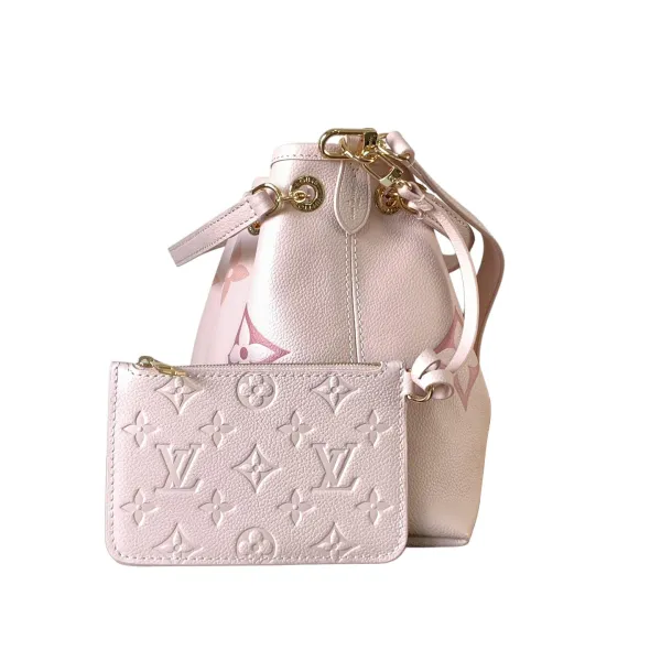Louis Vuitton Bundle Bicolor Monogram Empreinte Cowhide Leather Tourtelle Pink/Grey Cream With Gold Hardware - Image 2