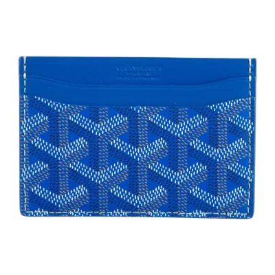 Goyard Small Saint Sulpice Card Holder Blue Goyardine Canvas