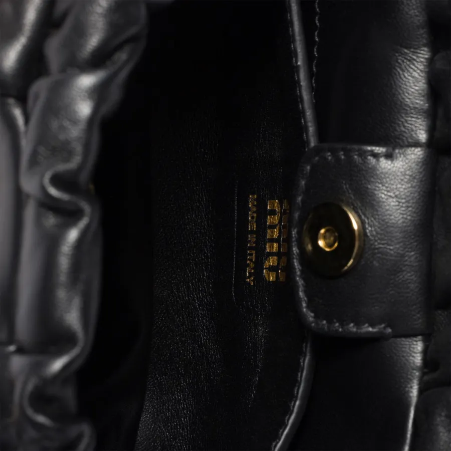 Miu Miu Joie Nappa Quilted Lambskin Leather Black Shoulder Bags