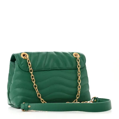 Louis Vuitton New Wave Chain Bag MM NM Emerald Calfskin Leather Gold Hardware