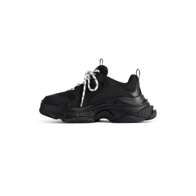 BALENCIAGA TRIPLE S TAPE TYPE Black Sneakers