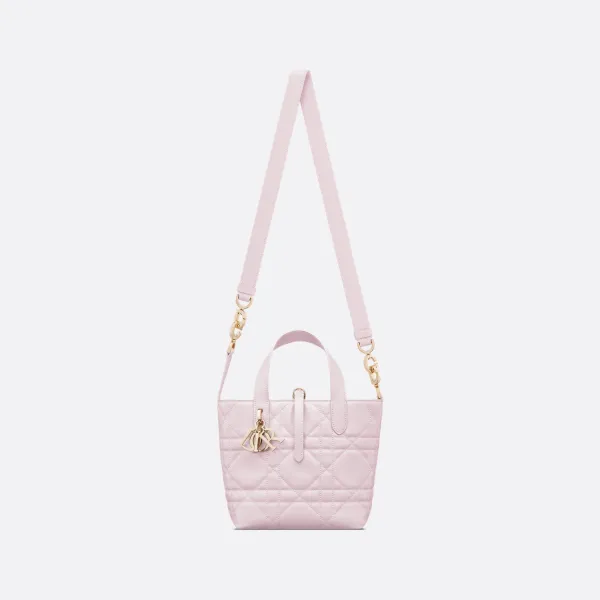 Dior Toujours Vertical Nano Tote Bag In Light Pink/Black/White/Beige Crossbody Bags Calfskin Leather Top-Handle Bags - Image 5