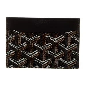 Goyard Small Saint Sulpice Card Holder Black Goyardine Printed Canvas