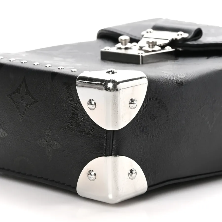 Louis Vuitton Print Camera Box PM Black Monogram Calfskin Leather Silver Hardware