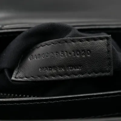 Saint Laurent Mini Loulou Crossbody Bag Black Y-Quilted Monochrome Monogram Calfskin Leather Black Hardware