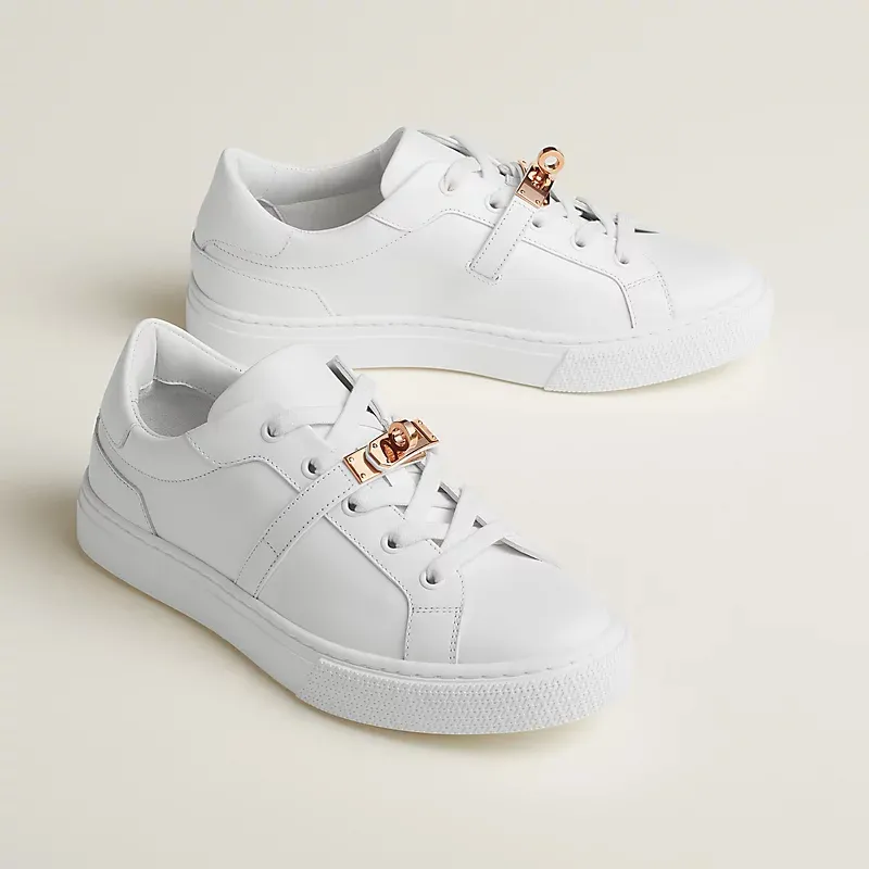 HERMES Day Sneakers White Sports Shoes