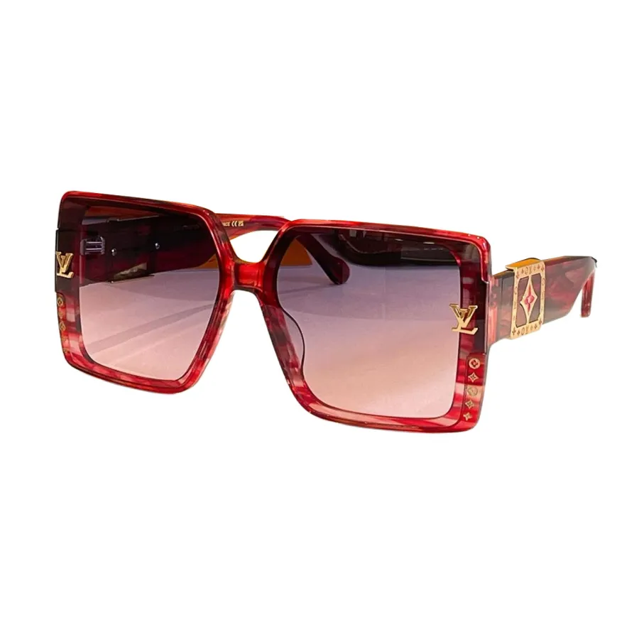 Louis Vuitton square frame glasses red gold/green gold/black gold/black white/white gold/leopard gold color Size 67口14-142