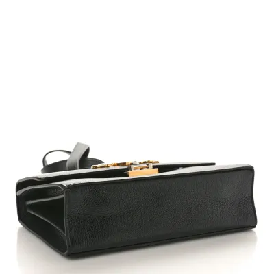 Gucci Small Zumi Shoulder Bag Black Grainy Calfskin Leather Mixed Metal Hardware