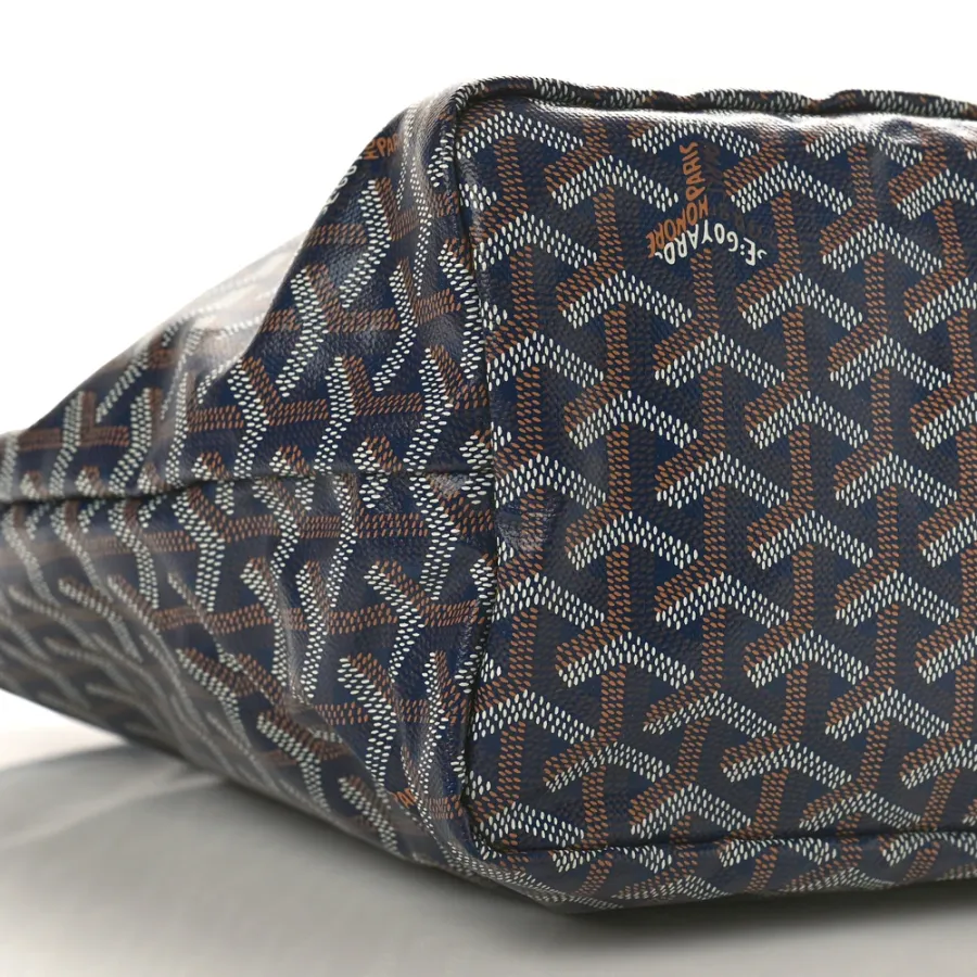 Goyard Saint Louis Tote PM Navy Goyardine Canvas