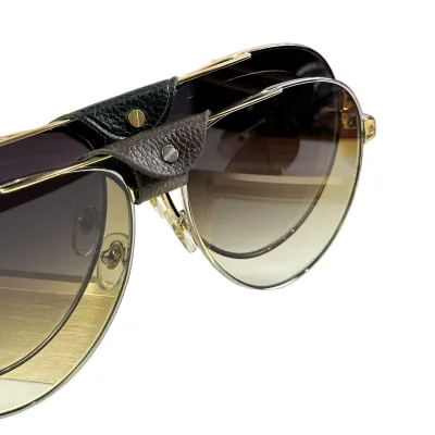 Cartier Pilot glasses black brown/gold silver/black gold color Size 59口16-135