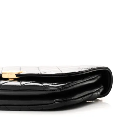 Chanel Flap Phone Holder - Small Black Quilted Lambskin