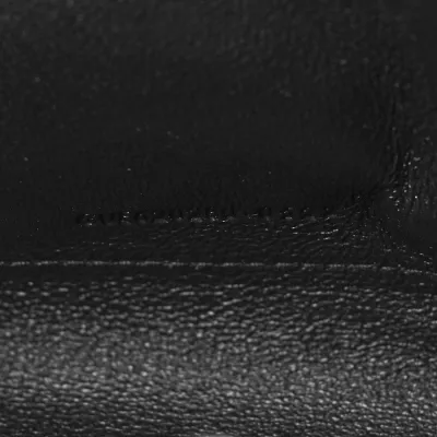 Saint Laurent Small Chain Wallet Dark Beige Triquilt Monogram Grain De Poudre Mixed Matelasse Leather Gold Hardware