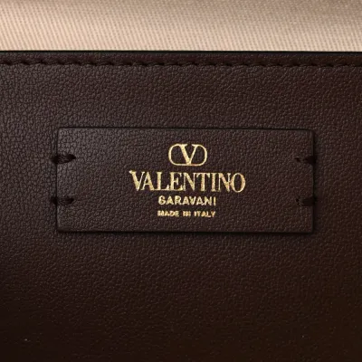 Valentino Garavani Medium VLogo Tote Naturale/Fondant Raffia & Calfskin Leather Gold Hardware
