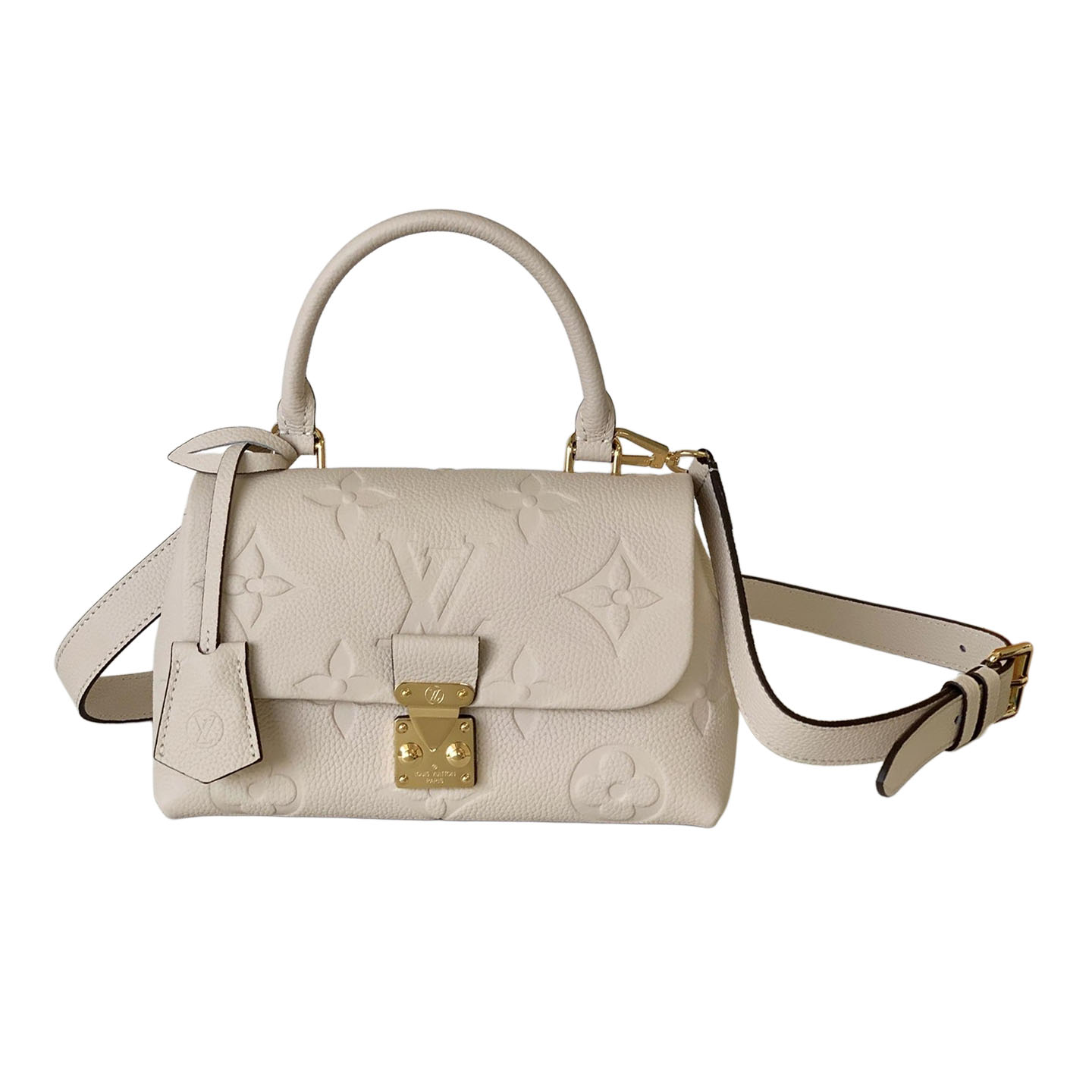 Louis Vuitton Madeleine Creme Beige/Khaki Branco/Preto Com Acabamento Dourado