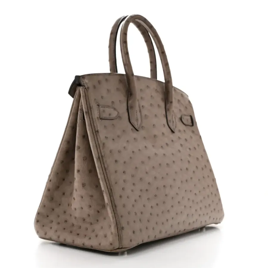 Hermès Birkin 30 Gris Tourterelle Ostrich Leather Palladium Hardware